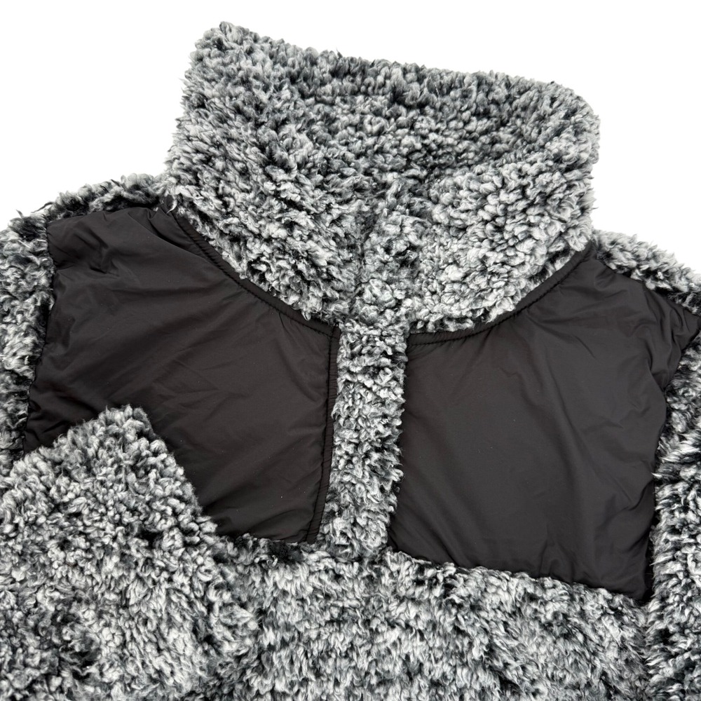 Latched Mama Sherpa Fleece Pullover Breastfeeding Jacket Womens 1X Grey Pockets